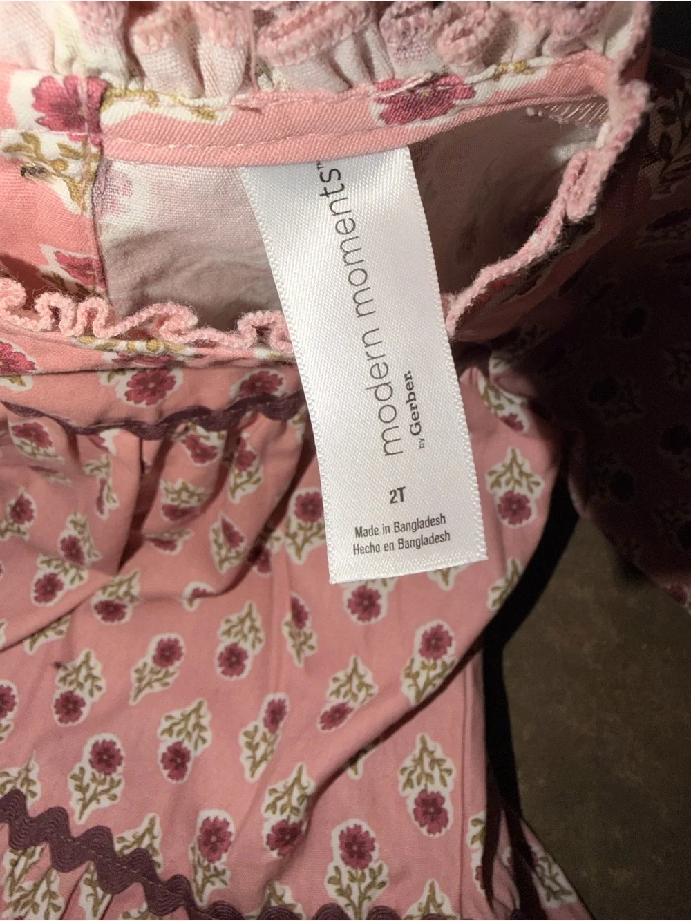Modern Moments Pink Floral Tiered Dress 2T Long Sleeve Cotton Prairie